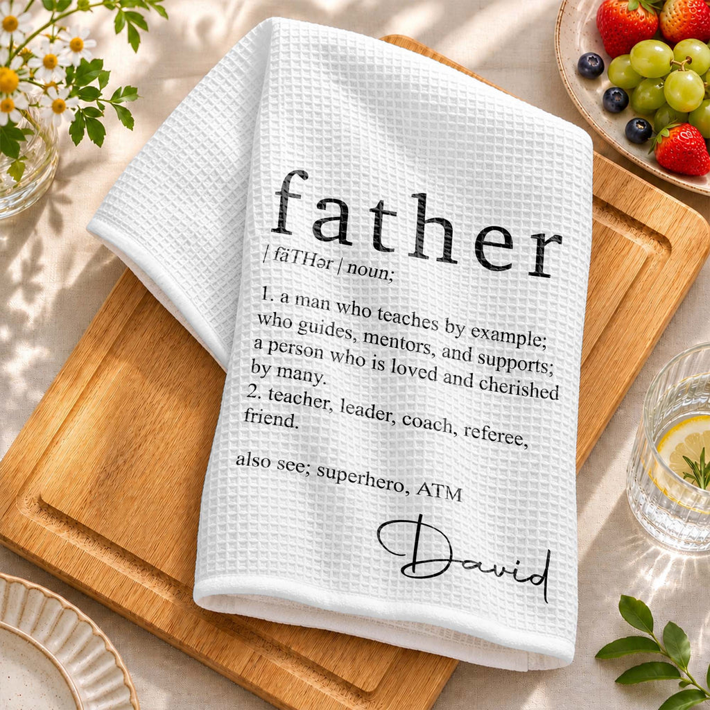 Personalized Kitchen Towel Custom Definition Gift for Dad