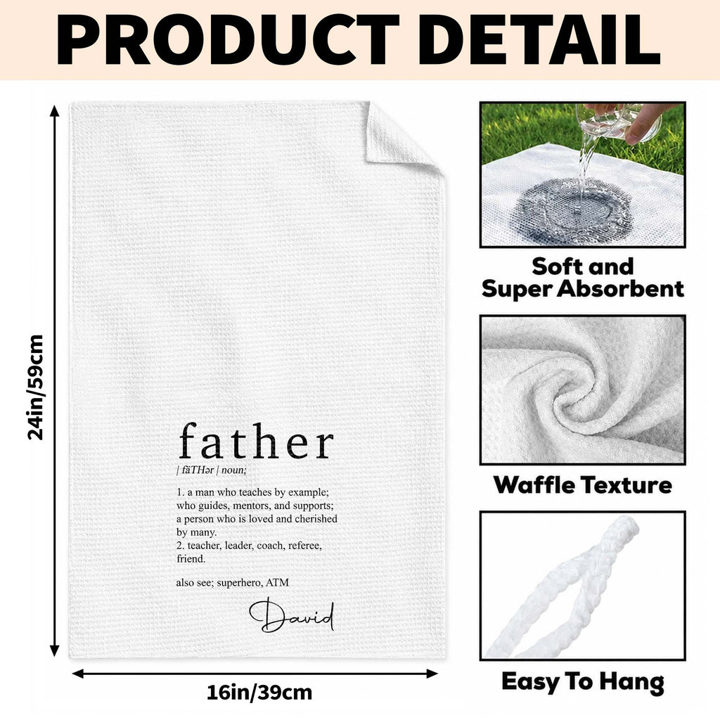 Personalized Kitchen Towel Custom Definition Gift for Dad