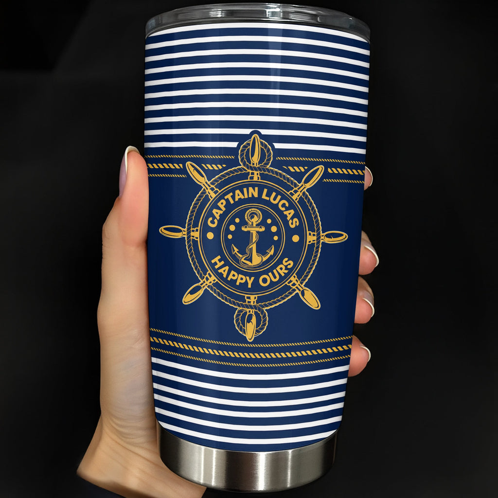 Personalized Nautical 20oz Tumbler Custom Name Gift for Dad 20oz Tumbler GradoCreations