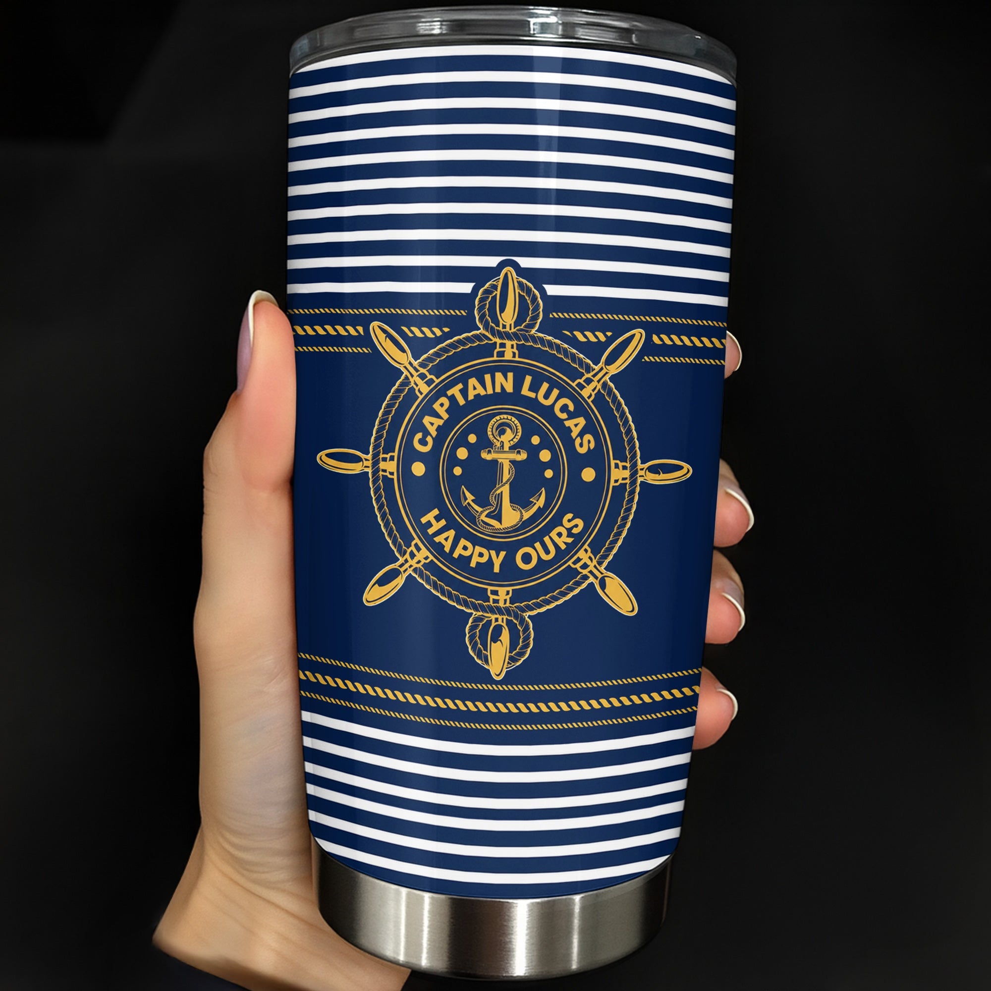 Personalized Nautical 20oz Tumbler Custom Name Gift for Dad 20oz Tumbler GradoCreations