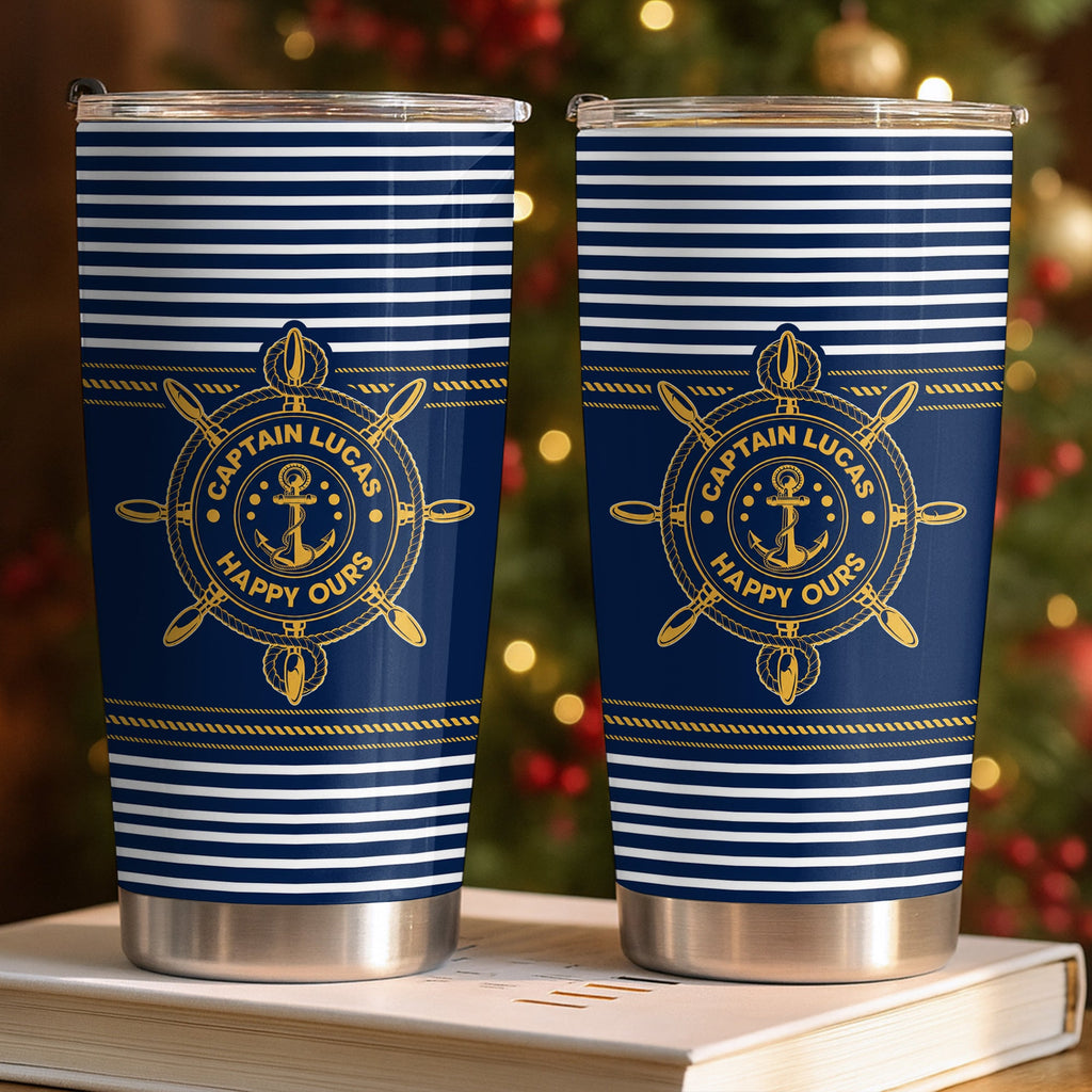 Personalized Nautical 20oz Tumbler Custom Name Gift for Dad 20oz Tumbler GradoCreations
