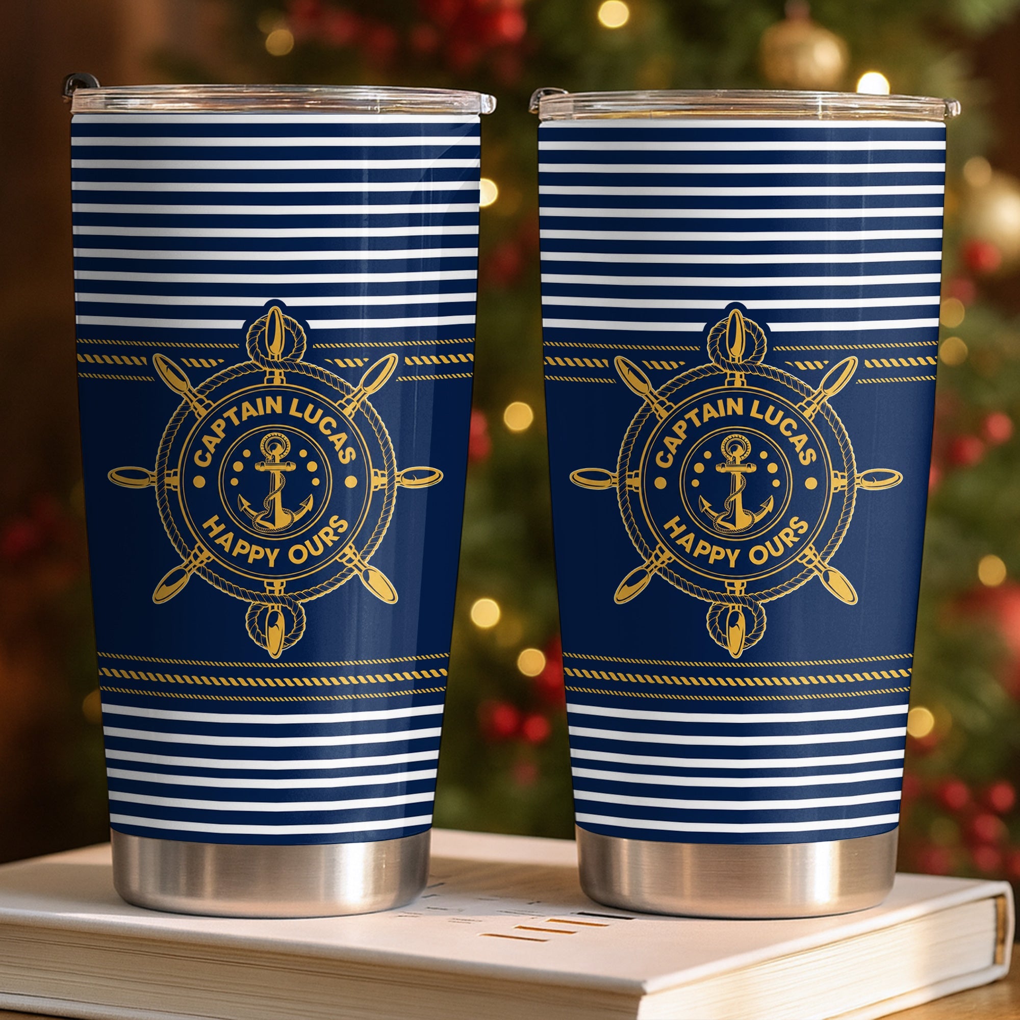 Personalized Nautical 20oz Tumbler Custom Name Gift for Dad 20oz Tumbler GradoCreations