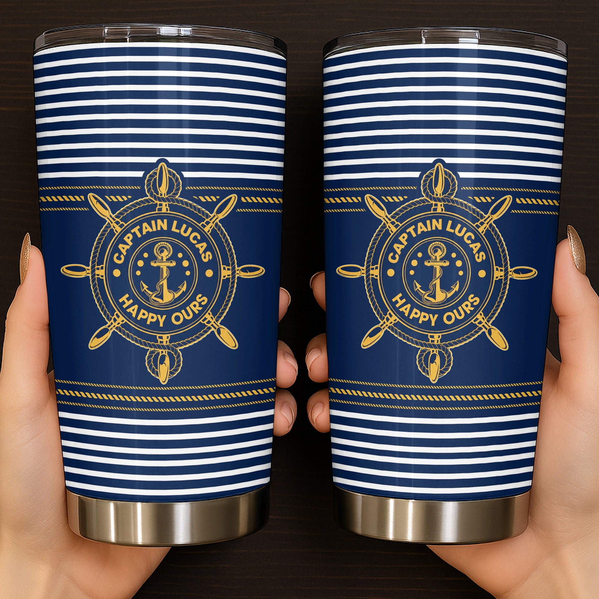 Personalized Nautical 20oz Tumbler Custom Name Gift for Dad 20oz Tumbler GradoCreations