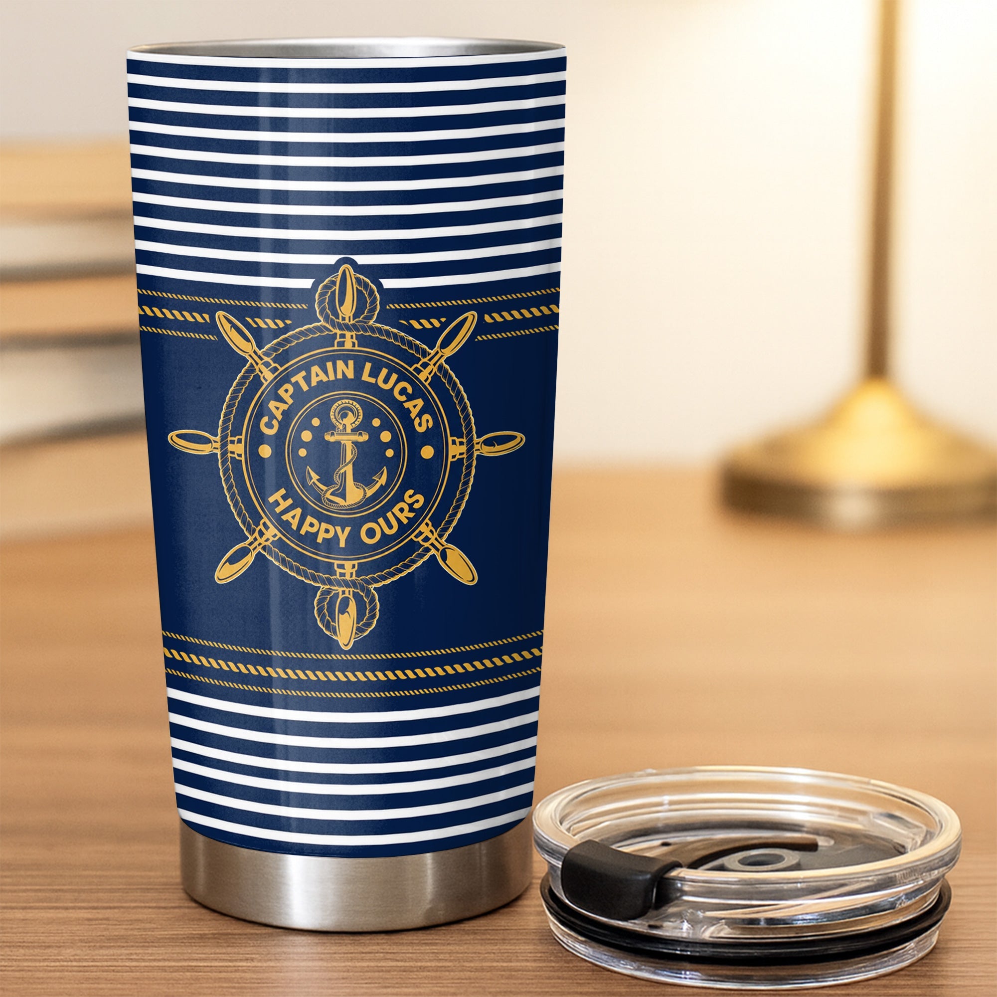 Personalized Nautical 20oz Tumbler Custom Name Gift for Dad 20oz Tumbler GradoCreations