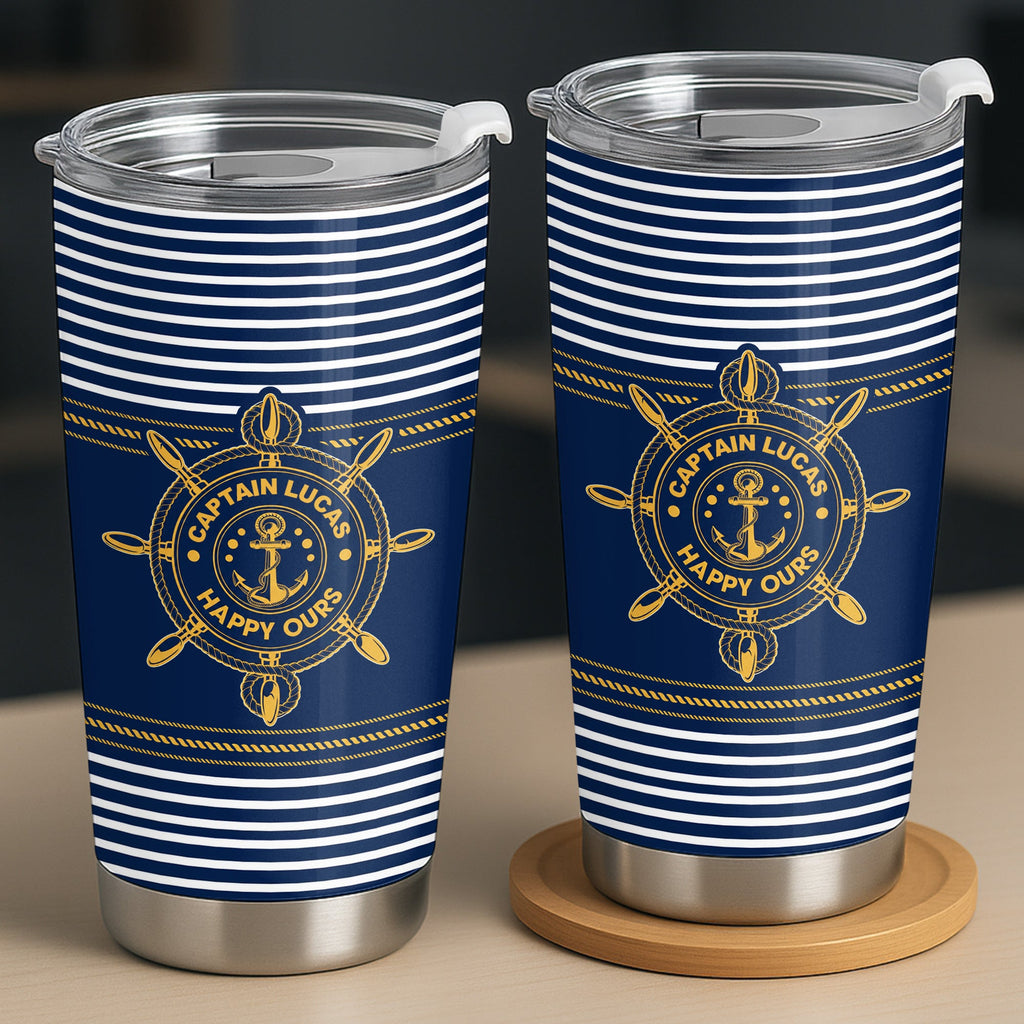 Personalized Nautical 20oz Tumbler Custom Name Gift for Dad 20oz Tumbler GradoCreations
