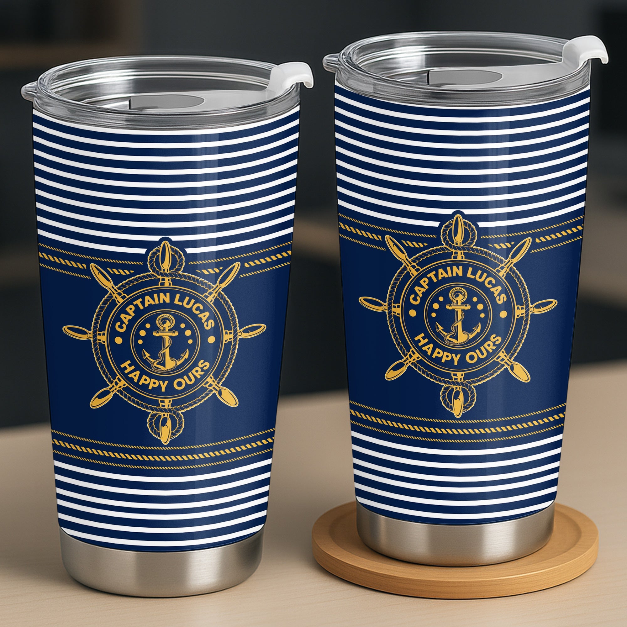 Personalized Nautical 20oz Tumbler Custom Name Gift for Dad 20oz Tumbler GradoCreations