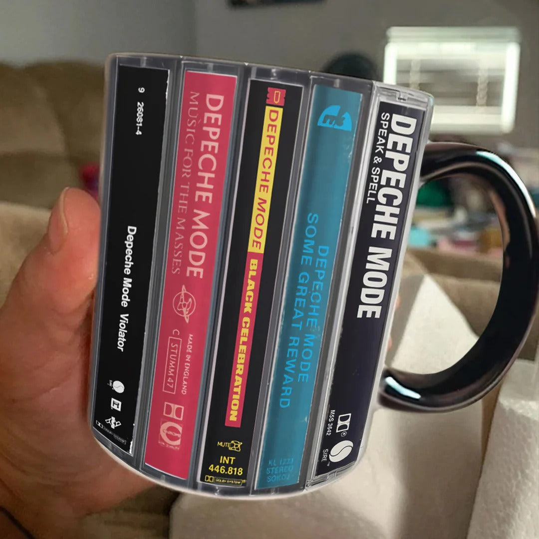 Retro Depeche Mode Albums Accent Mug Unique Gift for Music Lovers GradoCreations