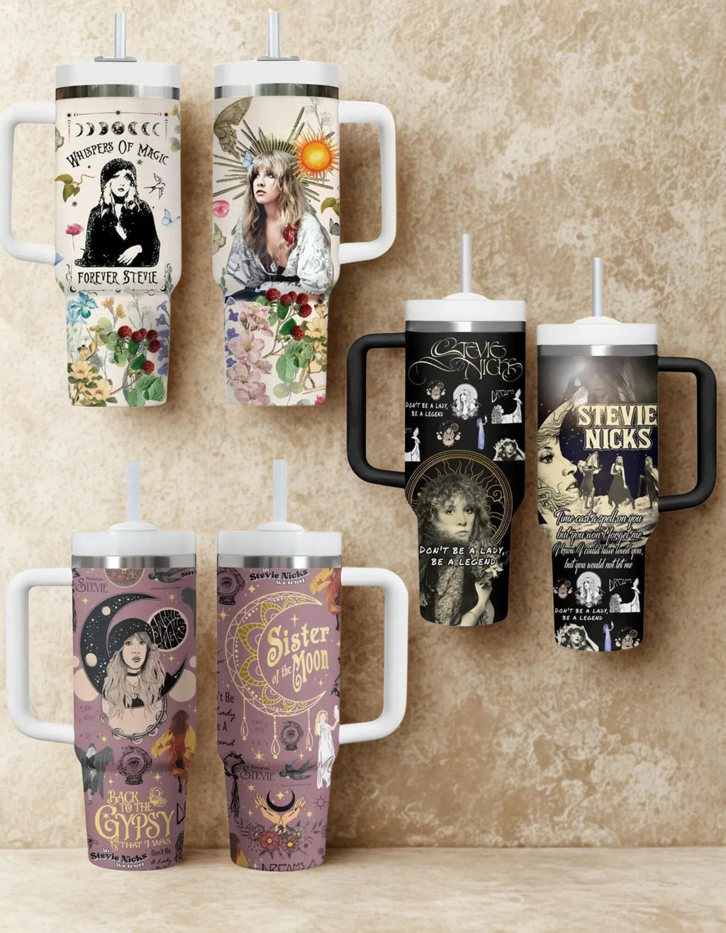 Personalized 40oz Floral Tumbler with Handle for Her GradoCreations