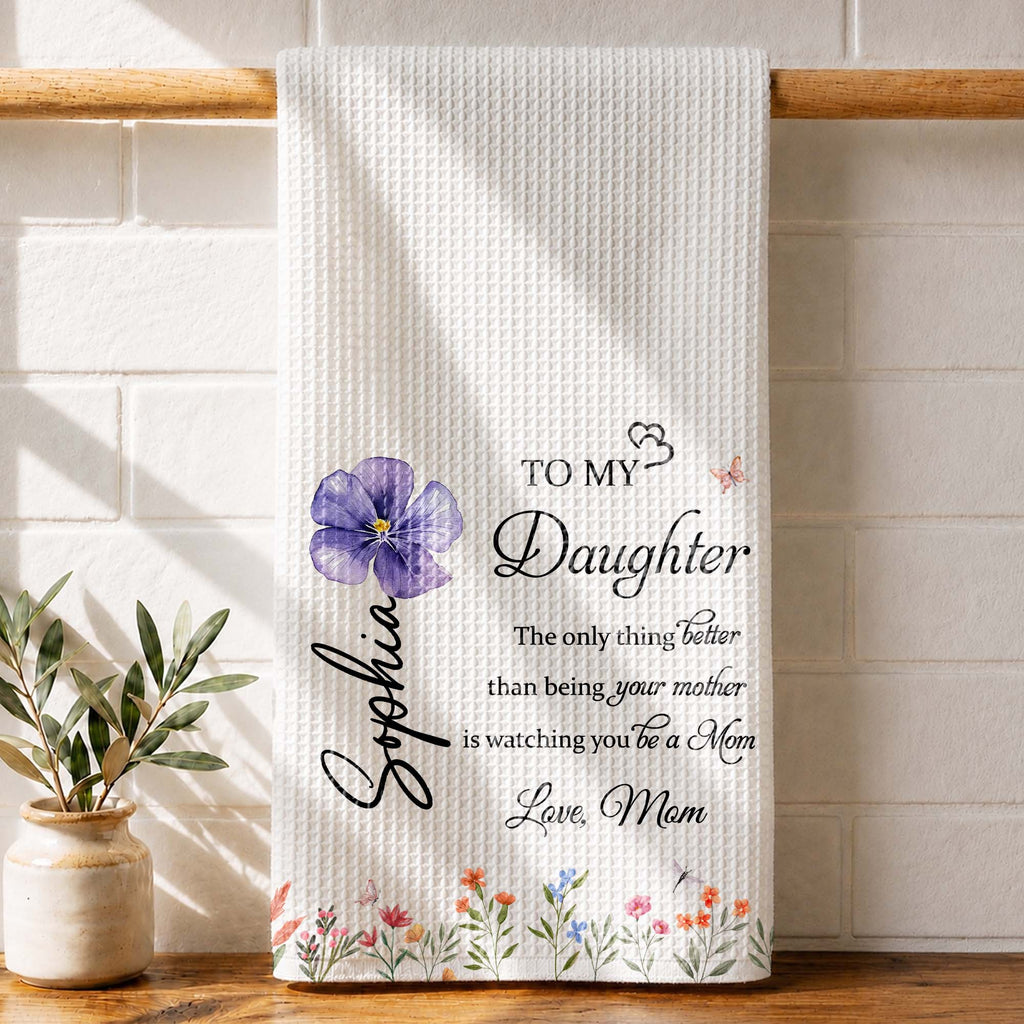 Personalized Kitchen Towel Custom Name Gift for Daughter Kitchen Towel GradoCreations