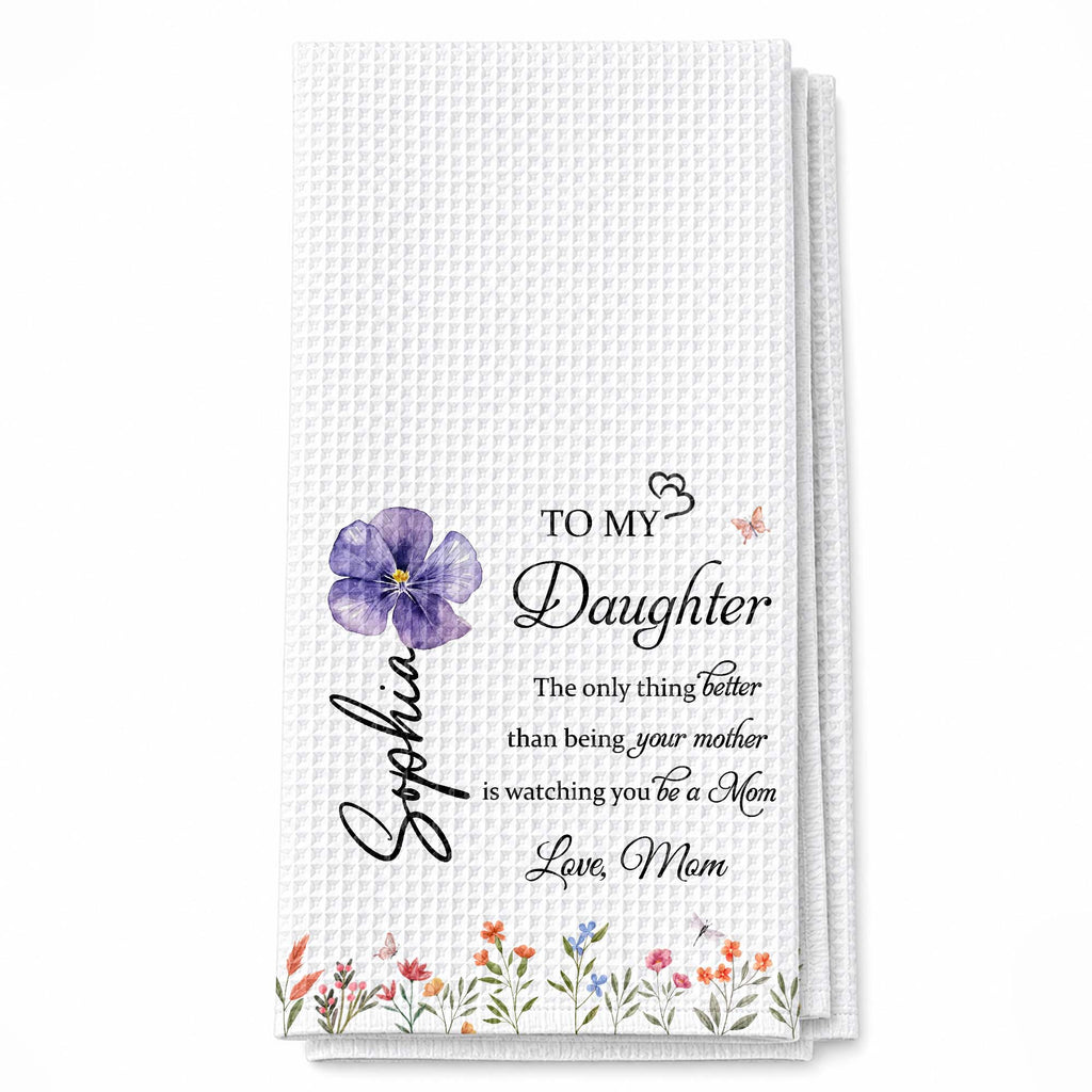 Personalized Kitchen Towel Custom Name Gift for Daughter Kitchen Towel GradoCreations