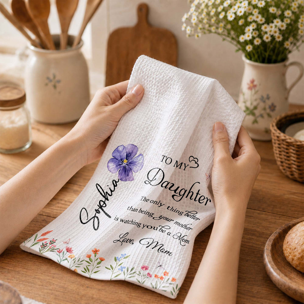 Personalized Kitchen Towel Custom Name Gift for Daughter Kitchen Towel GradoCreations