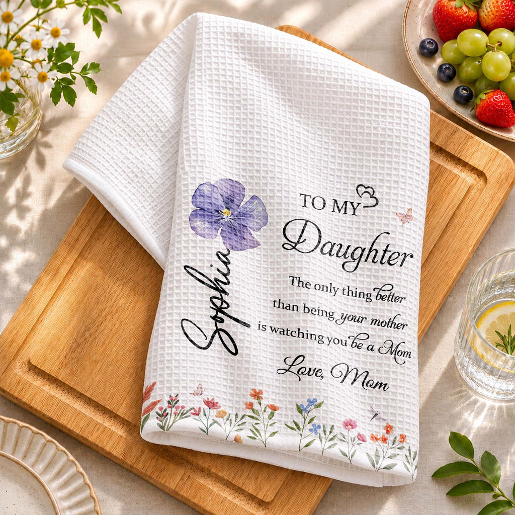 Personalized Kitchen Towel Custom Name Gift for Daughter Kitchen Towel GradoCreations