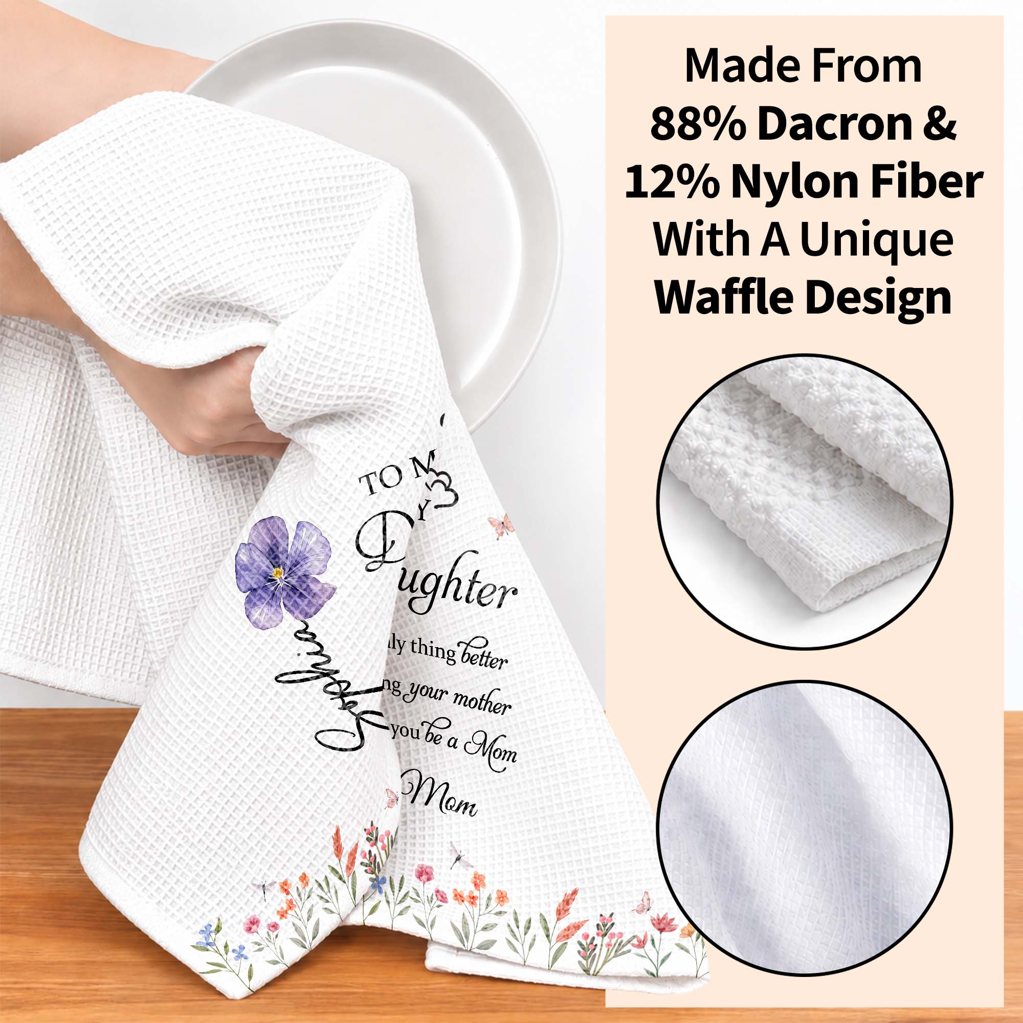 Personalized Kitchen Towel Custom Name Gift for Daughter Kitchen Towel GradoCreations