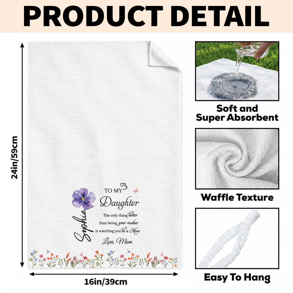 Personalized Kitchen Towel Custom Name Gift for Daughter Kitchen Towel GradoCreations