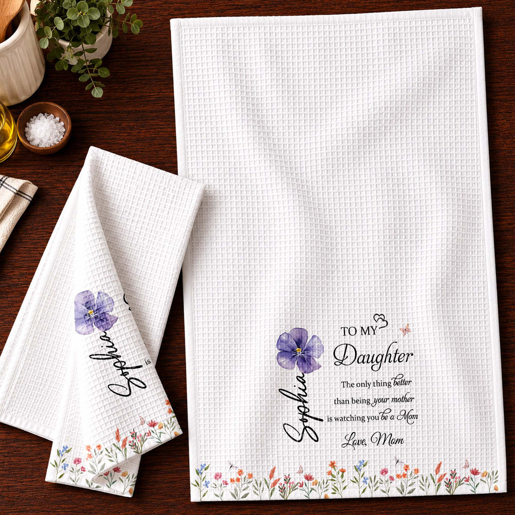 Personalized Kitchen Towel Custom Name Gift for Daughter Kitchen Towel GradoCreations