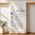 Personalized Kitchen Towel Birth Month Flowers for Daughter Gift Kitchen Towel GradoCreations
