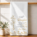 Personalized Kitchen Towel for Daughter Birth Month Flowers Gift Kitchen Towel GradoCreations