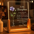 Personalized Acrylic Night Light with Wooden Base Gift for Daughter Wedding Wood and Acrylic Night Light GradoCreations