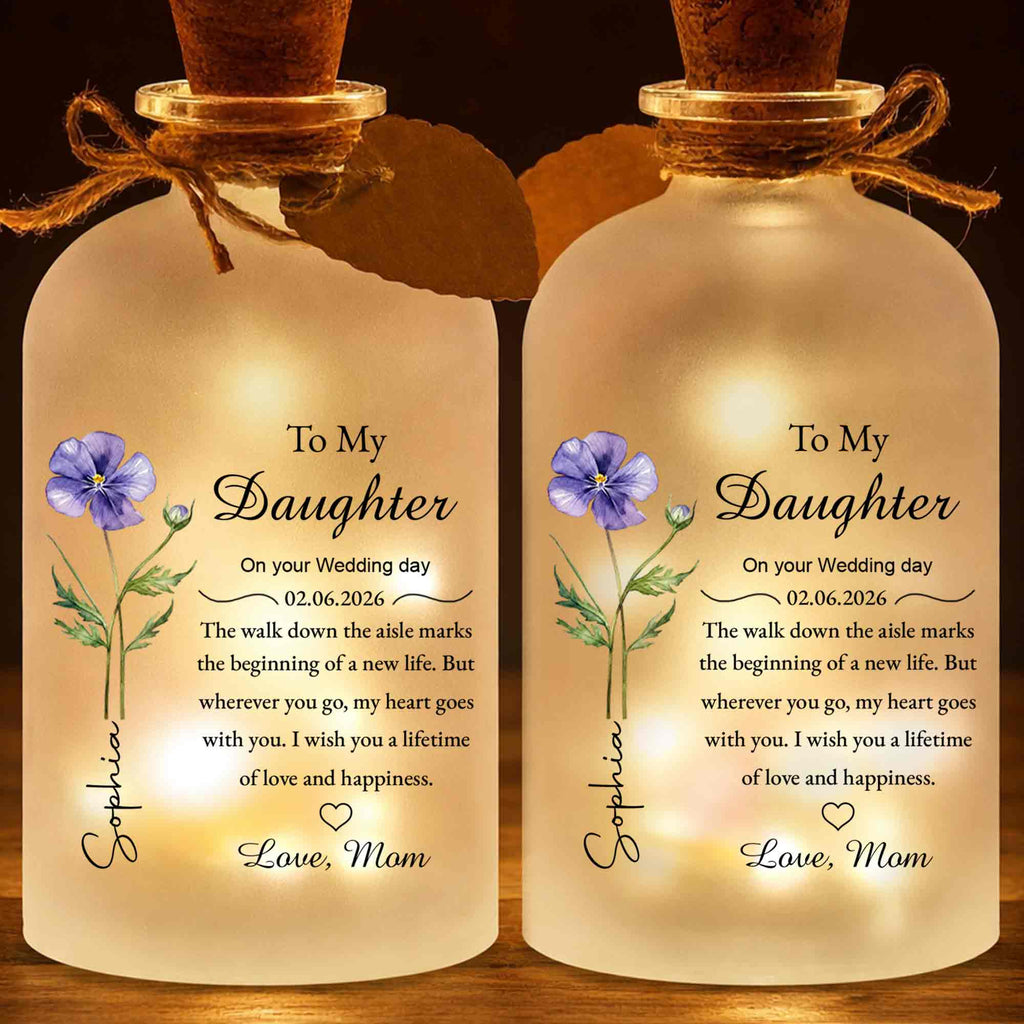 Personalized Short Bottle Light Wedding Gift for Daughter Short Bottle Light GradoCreations
