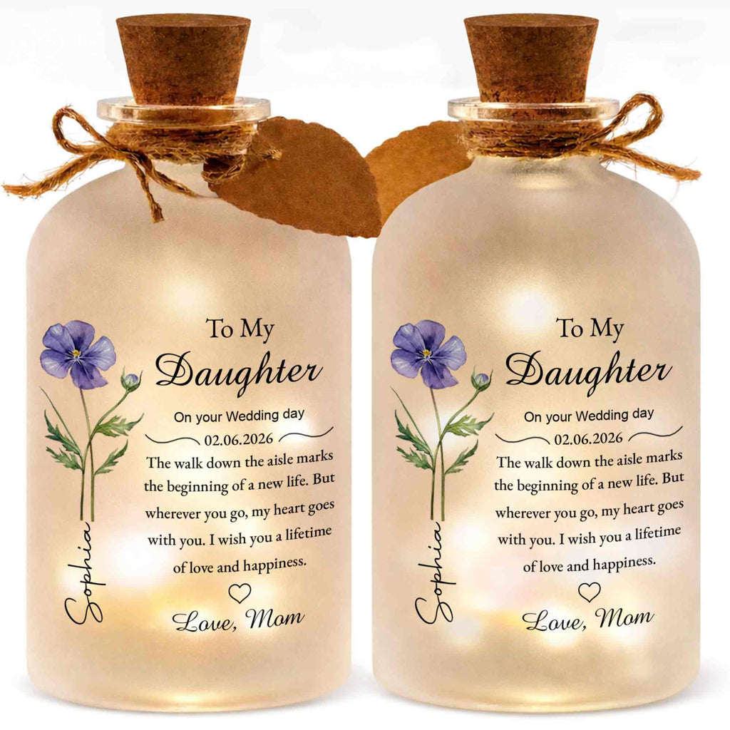 Personalized Short Bottle Light Wedding Gift for Daughter Short Bottle Light GradoCreations