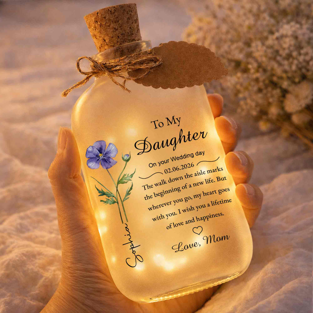 Personalized Short Bottle Light Wedding Gift for Daughter Short Bottle Light GradoCreations