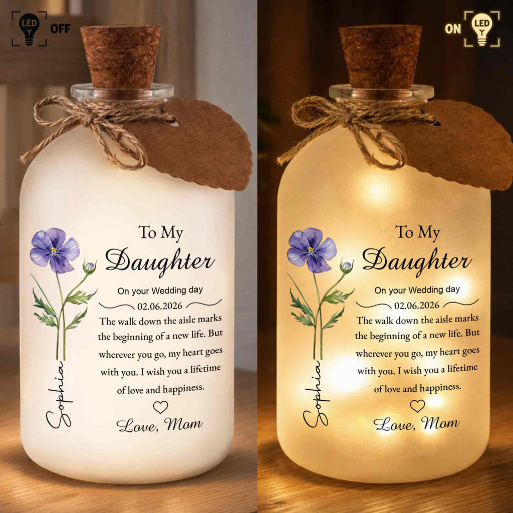 Personalized Short Bottle Light Wedding Gift for Daughter Short Bottle Light GradoCreations