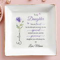 Personalized Birth Month Flower Jewelry Dish Custom Gift for Daughter Jewelry Dish GradoCreations