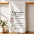 Personalized Kitchen Towel Bridal Shower Gift for Daughter Flower Design Kitchen Towel GradoCreations