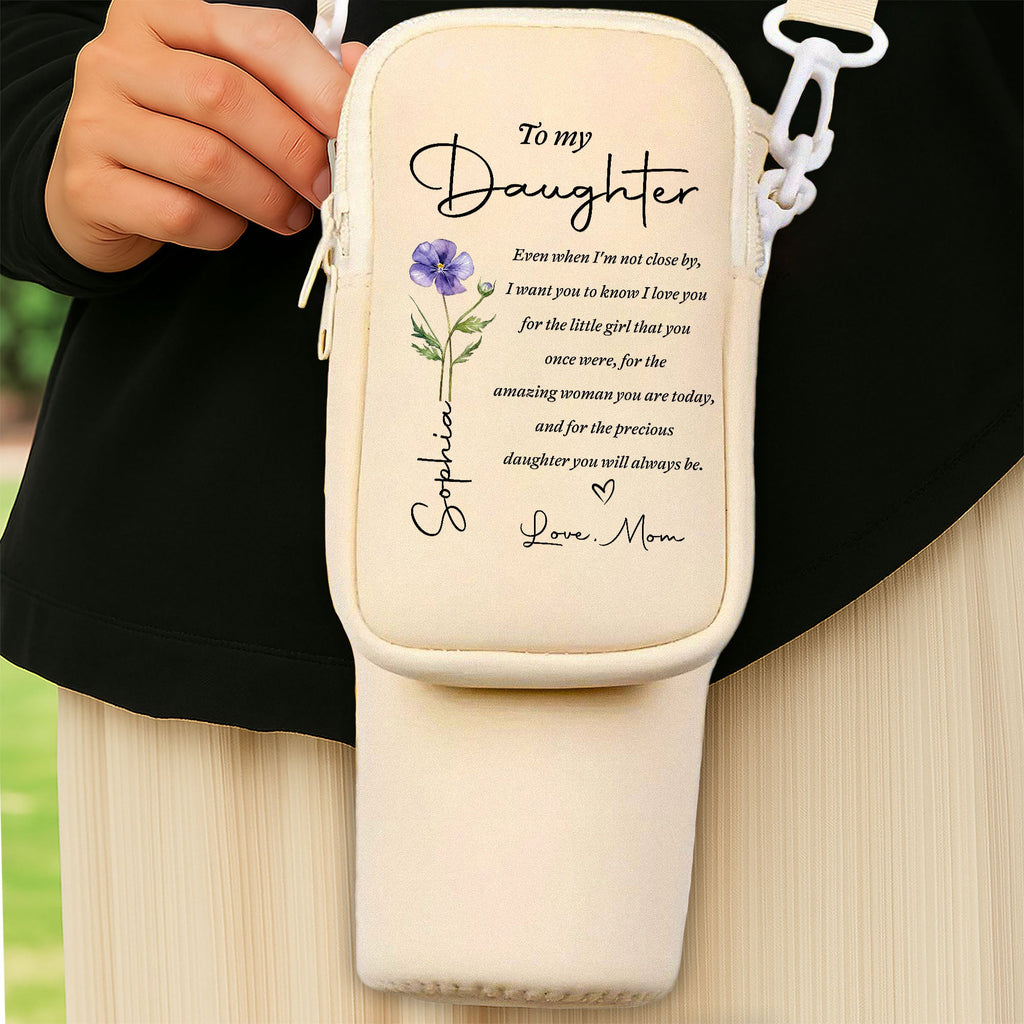 Personalized Water Bottle Carrier Bag Custom Name Gift for Daughter Bottle Carrier Bag GradoCreations