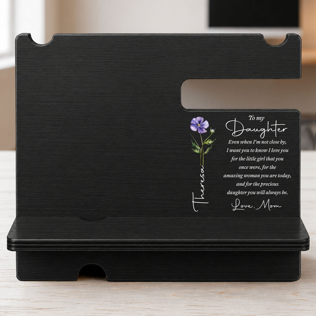 Personalized Wood Phone Docking Station Custom Gift for Daughter Wood Phone Docking Station GradoCreations