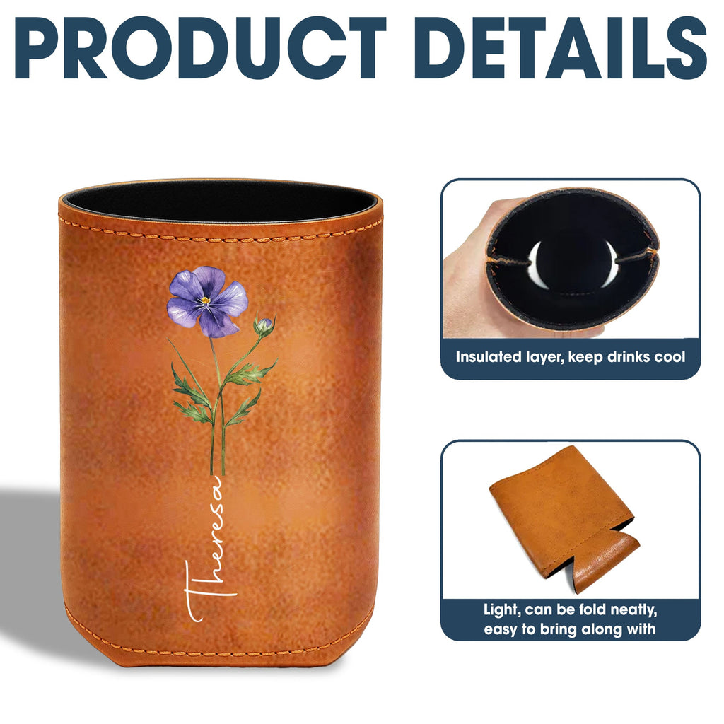 Personalized Leather Can Cooler Custom Gift for Daughter Leather Can Cooler GradoCreations