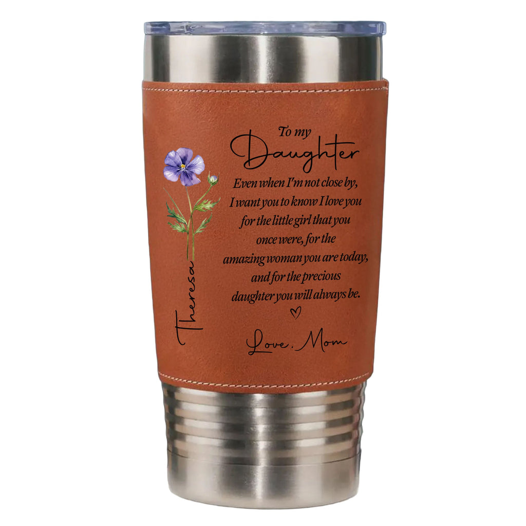 Personalized Leather Tumbler Custom Name Gift for Daughter Leather Tumbler GradoCreations