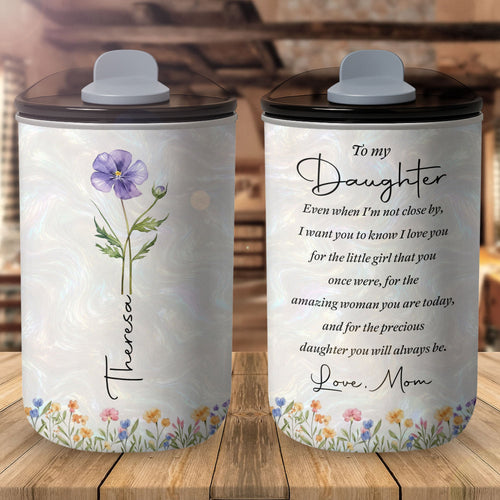 Personalized 10oz Tumbler Custom Name Birth Month Flower Gift for Daughter 10oz tumbler GradoCreations