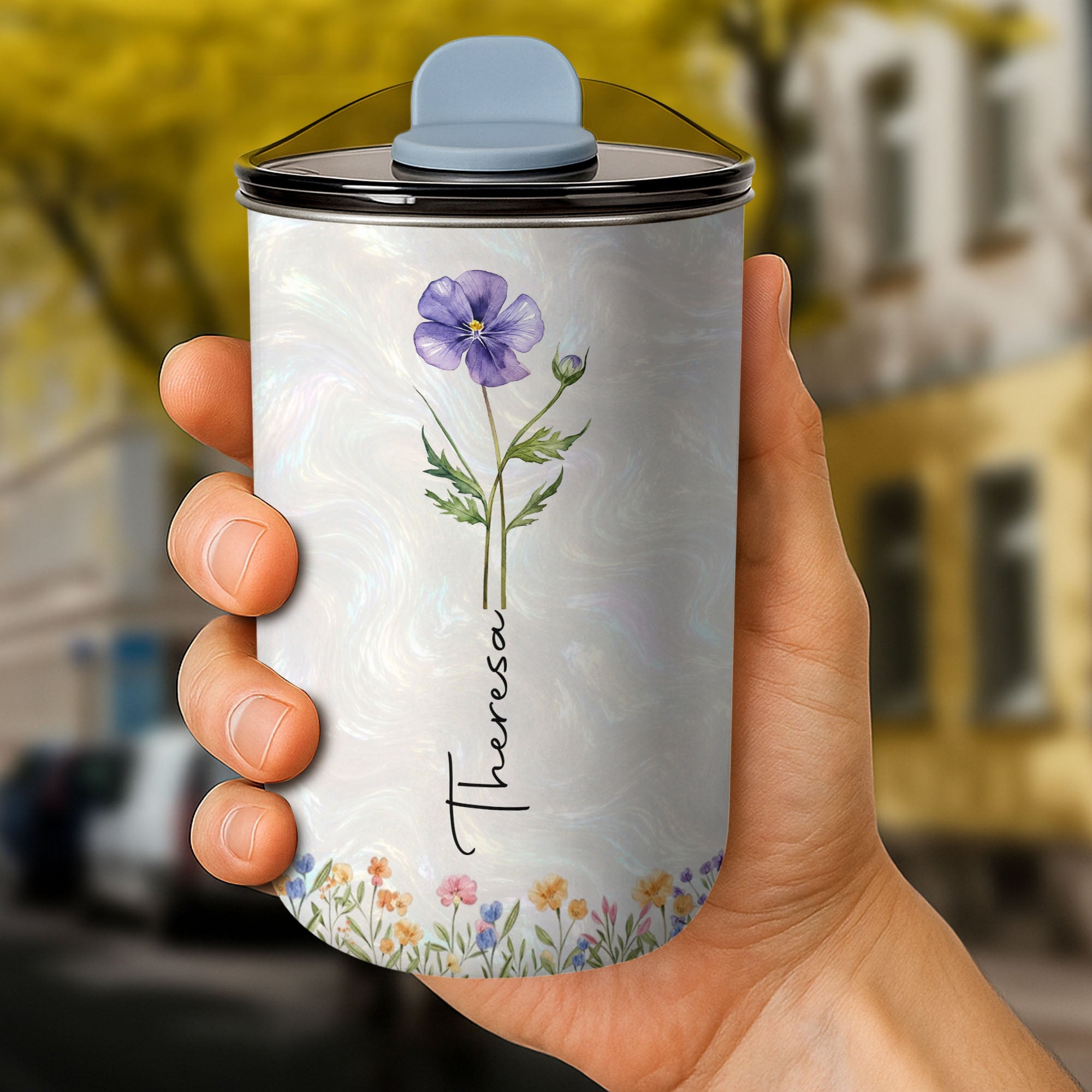 Personalized 10oz Tumbler Custom Name Birth Month Flower Gift for Daughter 10oz tumbler GradoCreations