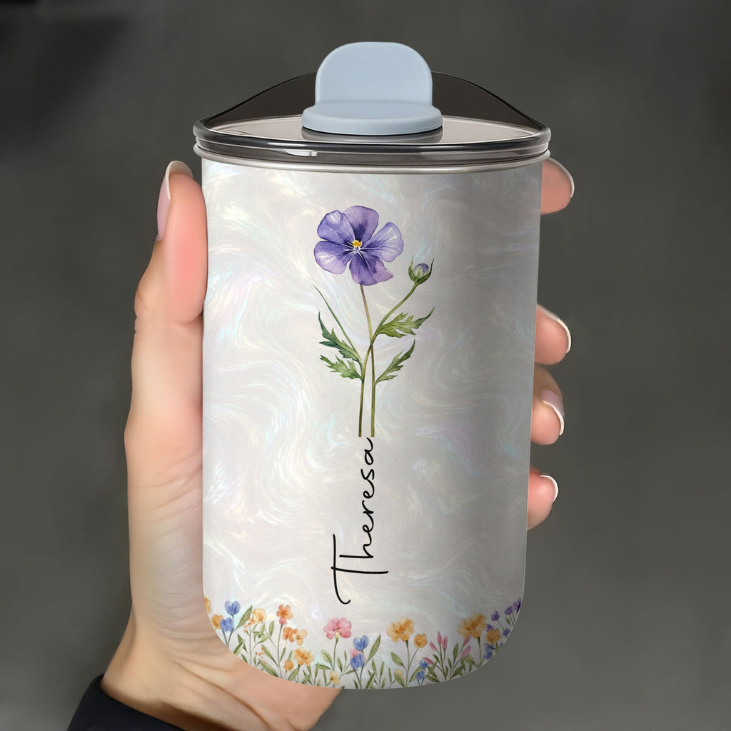 Personalized 10oz Tumbler Custom Name Birth Month Flower Gift for Daughter 10oz tumbler GradoCreations
