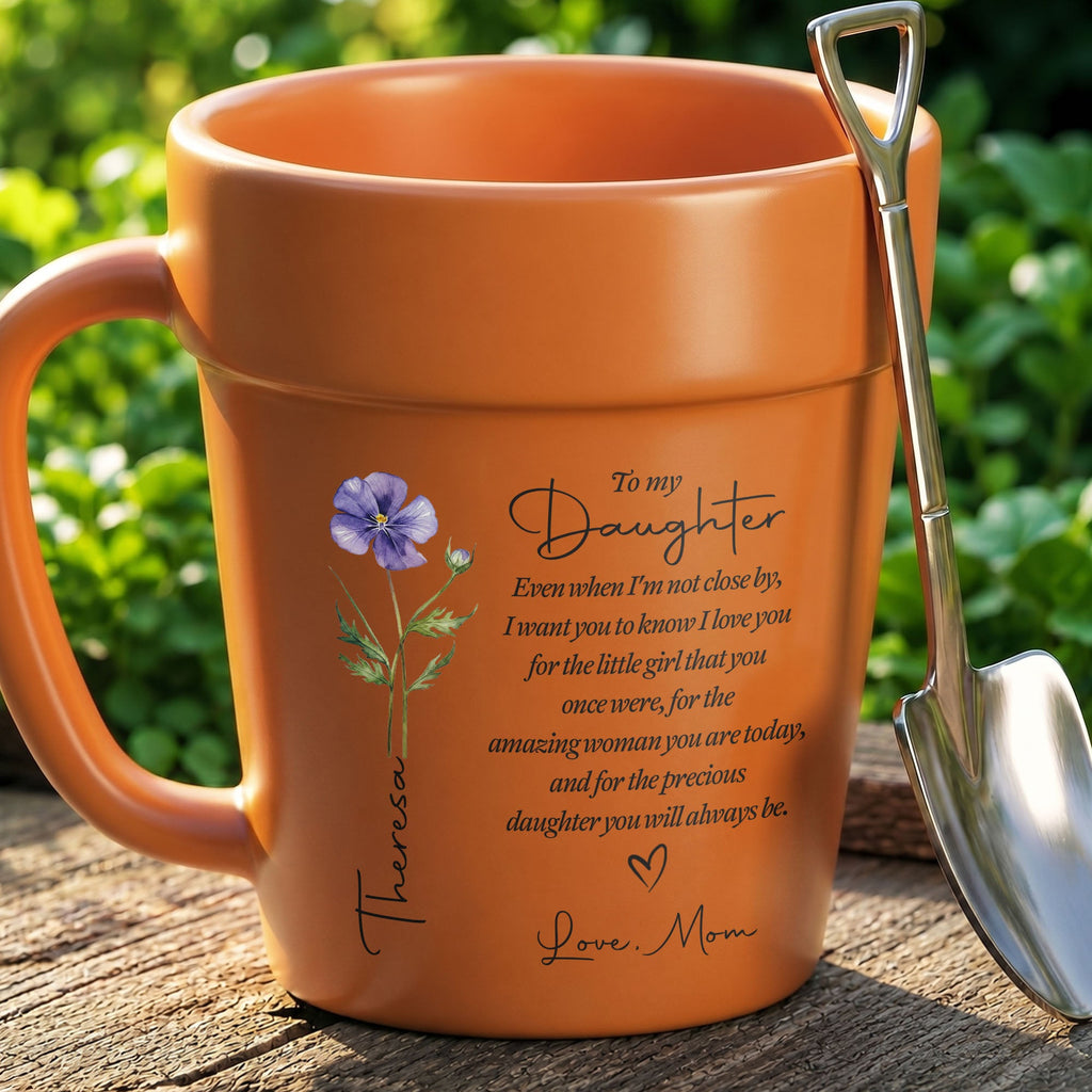 Personalized Plant Pot Ceramic Mug Custom Name Gift for Daughter Plant Pot Ceramic Mug GradoCreations