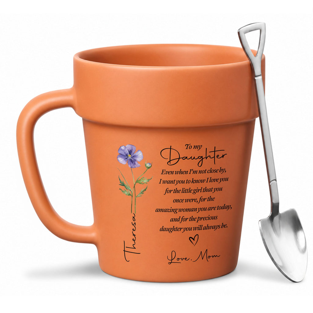 Personalized Plant Pot Ceramic Mug Custom Name Gift for Daughter Plant Pot Ceramic Mug GradoCreations