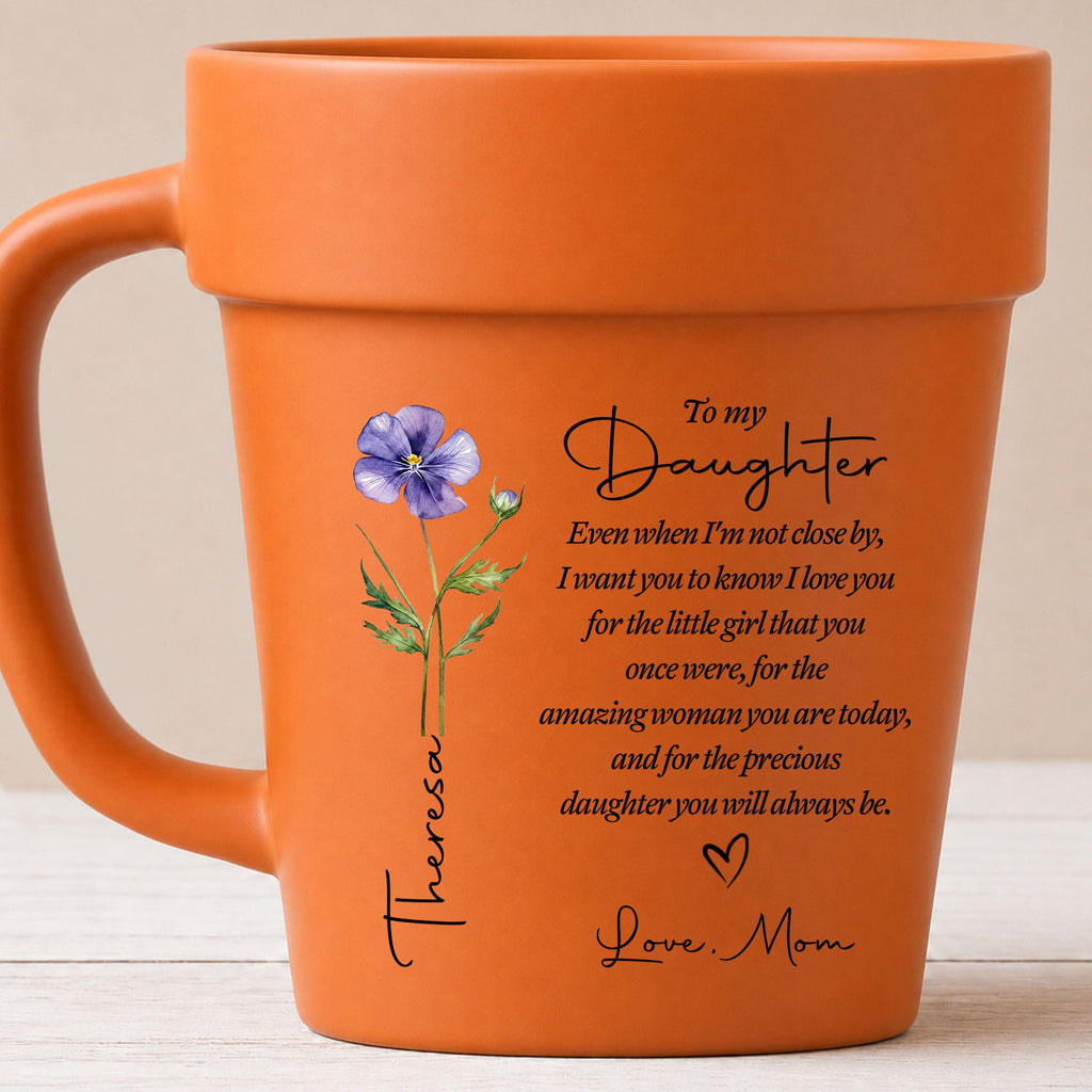 Personalized Plant Pot Ceramic Mug Custom Name Gift for Daughter Plant Pot Ceramic Mug GradoCreations