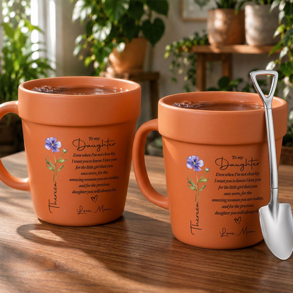 Personalized Plant Pot Ceramic Mug Custom Name Gift for Daughter Plant Pot Ceramic Mug GradoCreations