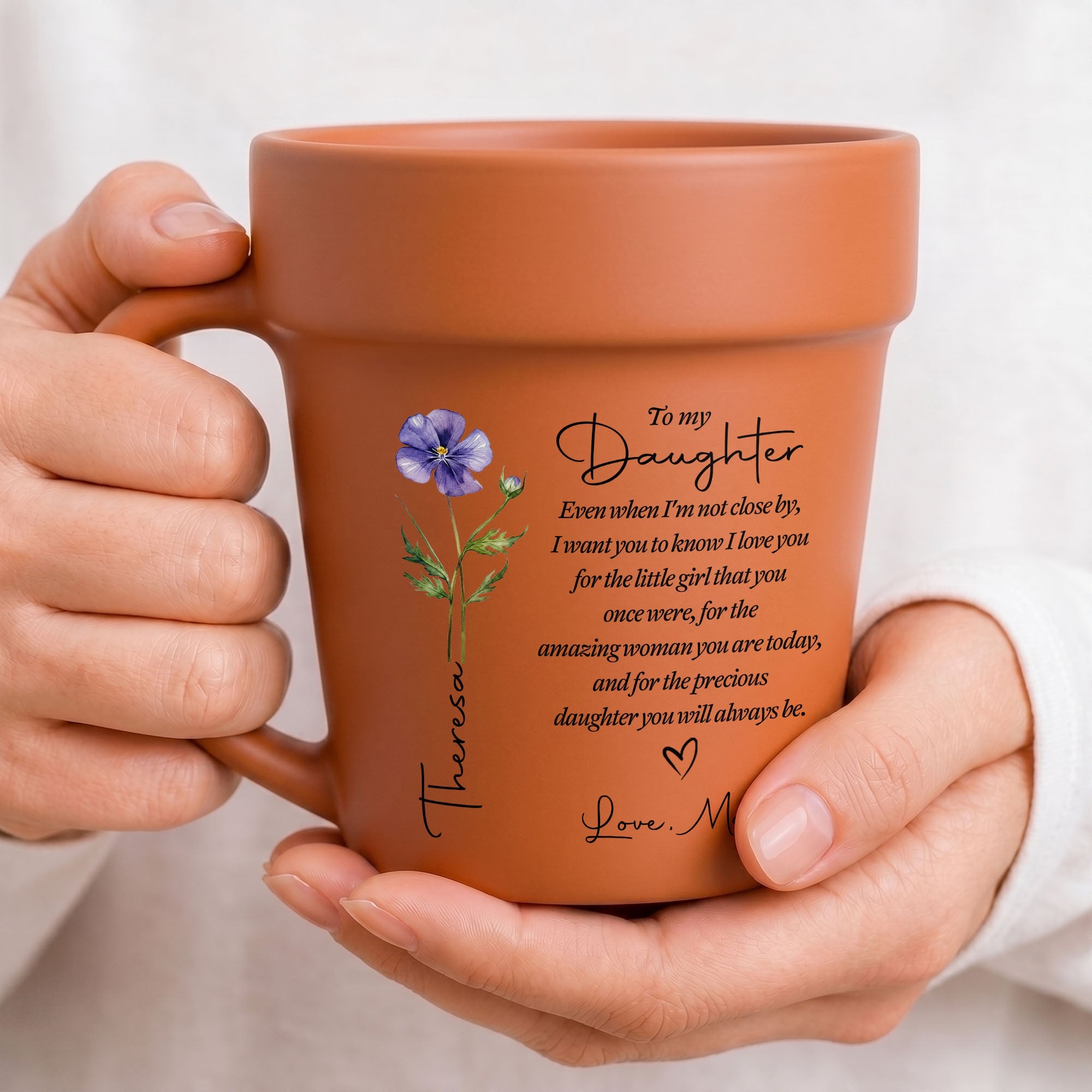 Personalized Plant Pot Ceramic Mug Custom Name Gift for Daughter Plant Pot Ceramic Mug GradoCreations