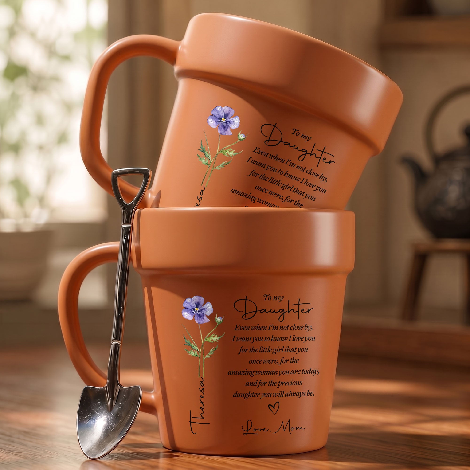 Personalized Plant Pot Ceramic Mug Custom Name Gift for Daughter Plant Pot Ceramic Mug GradoCreations