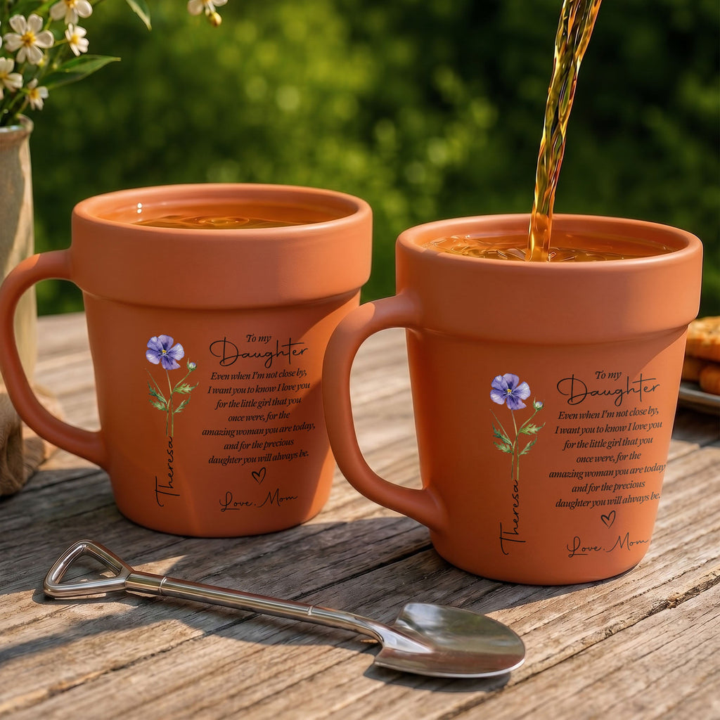 Personalized Plant Pot Ceramic Mug Custom Name Gift for Daughter Plant Pot Ceramic Mug GradoCreations