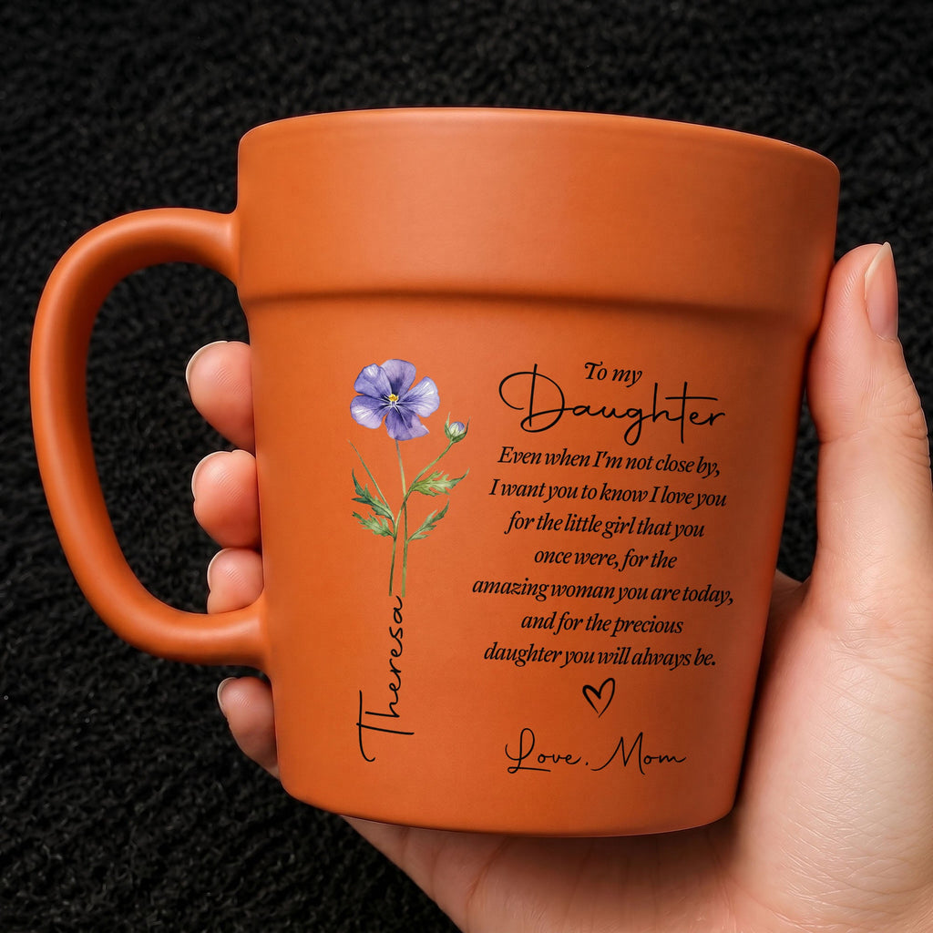 Personalized Plant Pot Ceramic Mug Custom Name Gift for Daughter Plant Pot Ceramic Mug GradoCreations