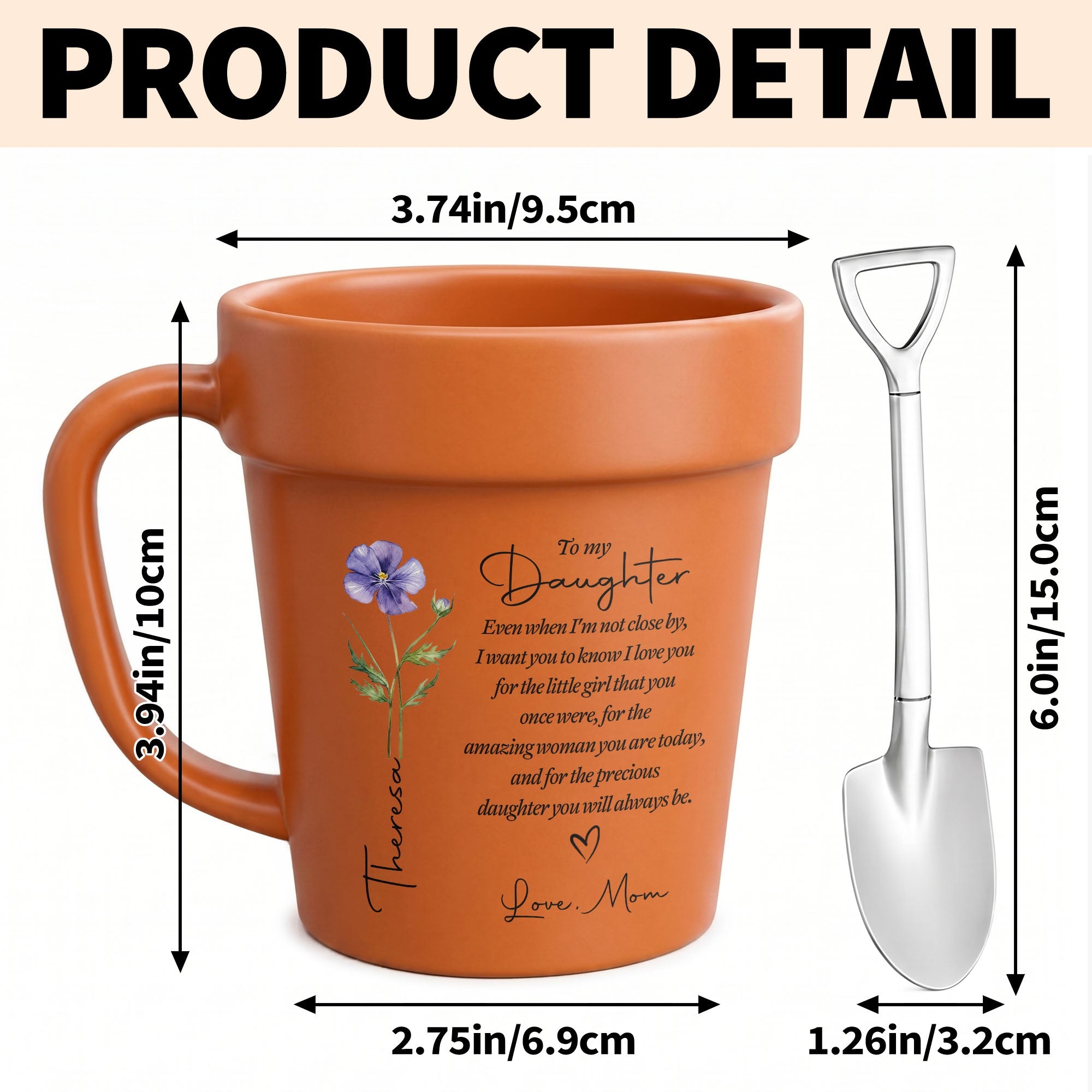 Personalized Plant Pot Ceramic Mug Custom Name Gift for Daughter Plant Pot Ceramic Mug GradoCreations