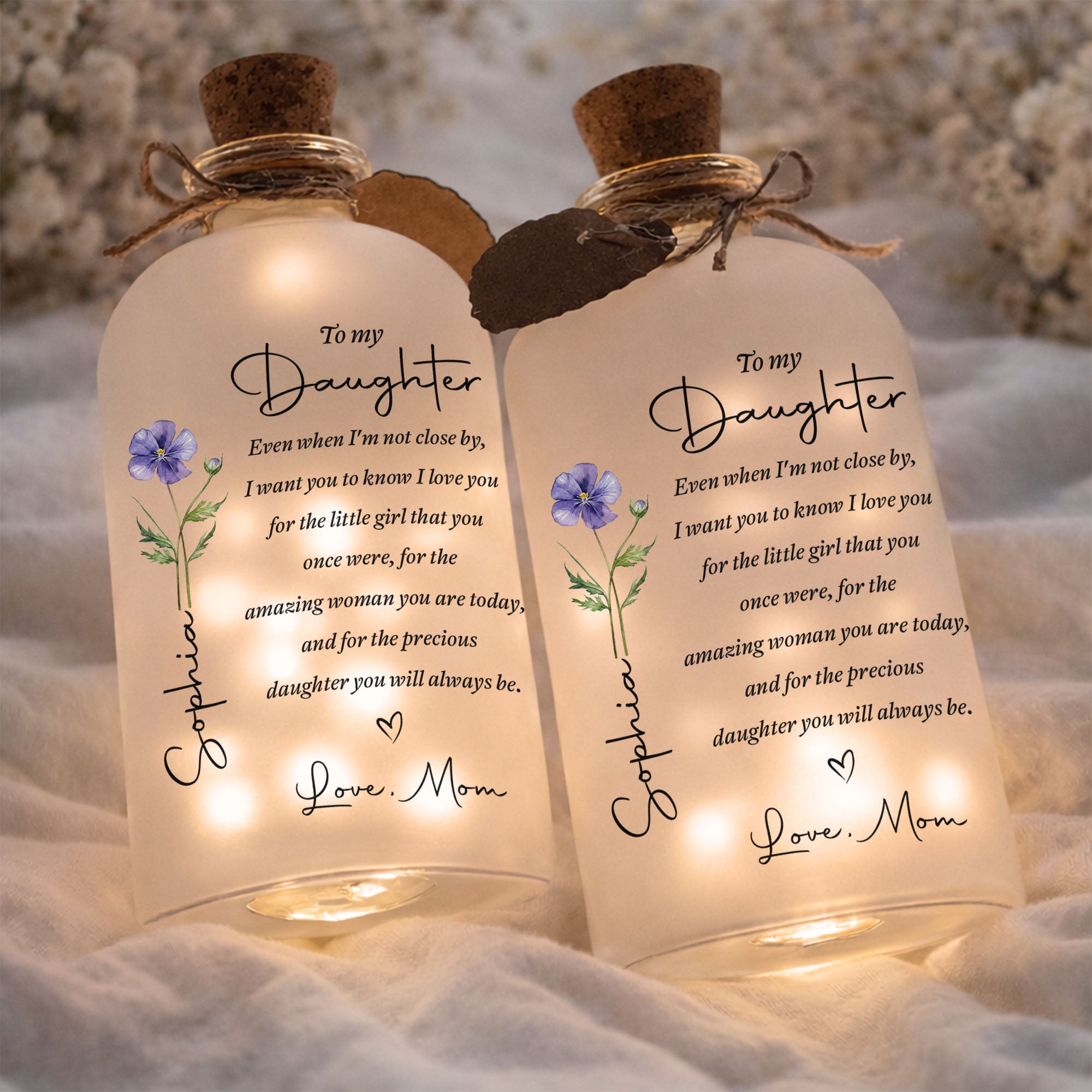 Personalized Short Bottle Light Custom Name Gift for Daughter Short Bottle Light GradoCreations