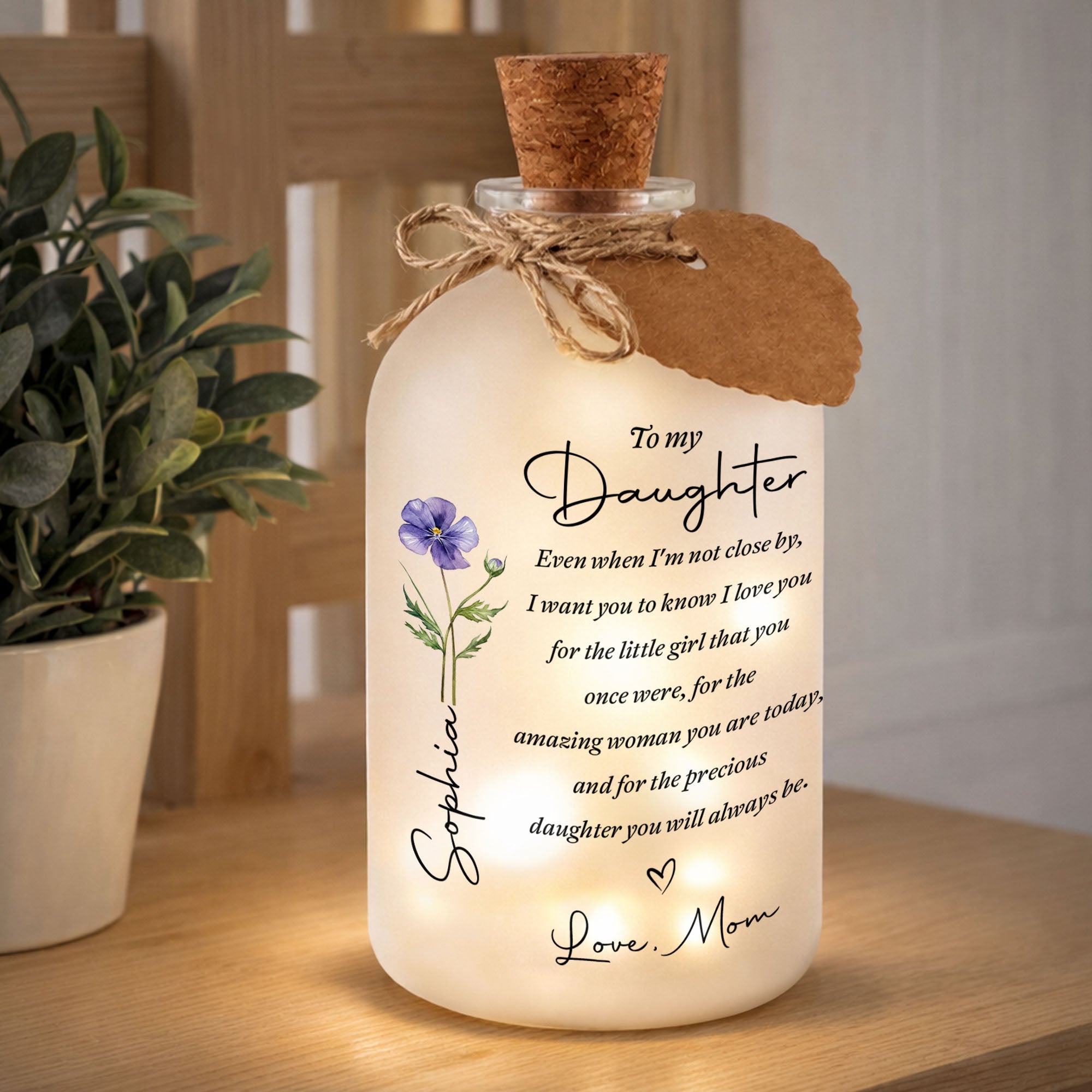 Personalized Short Bottle Light Custom Name Gift for Daughter Short Bottle Light GradoCreations