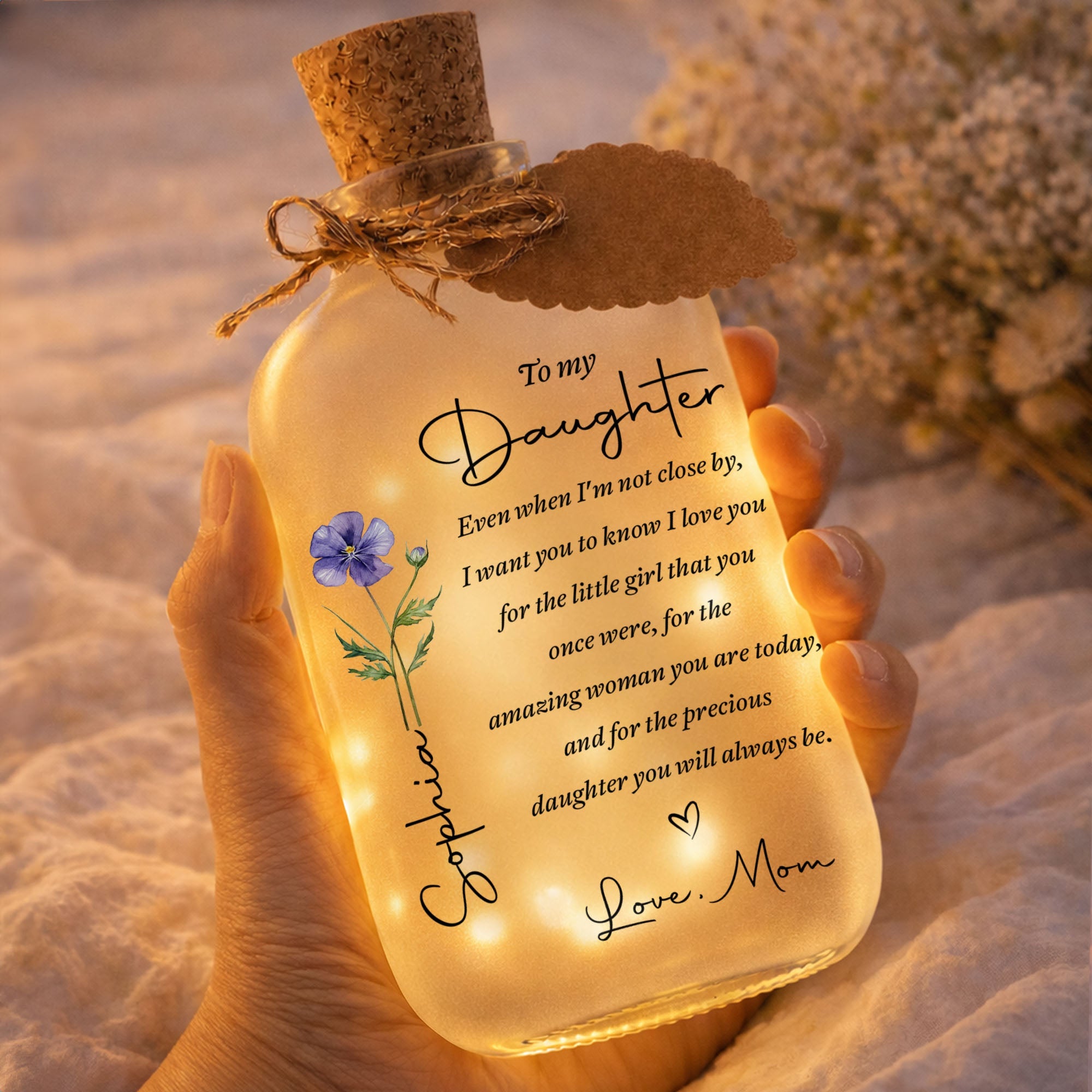 Personalized Short Bottle Light Custom Name Gift for Daughter Short Bottle Light GradoCreations