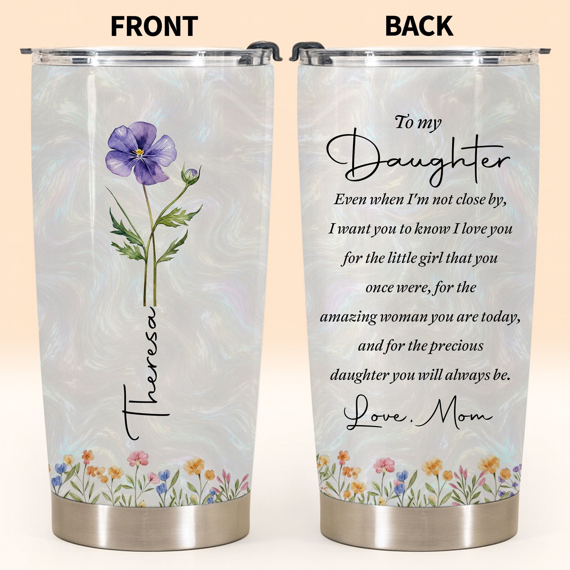 Personalized 20oz Stainless Steel Tumbler Gift for Daughter 20oz Tumbler GradoCreations