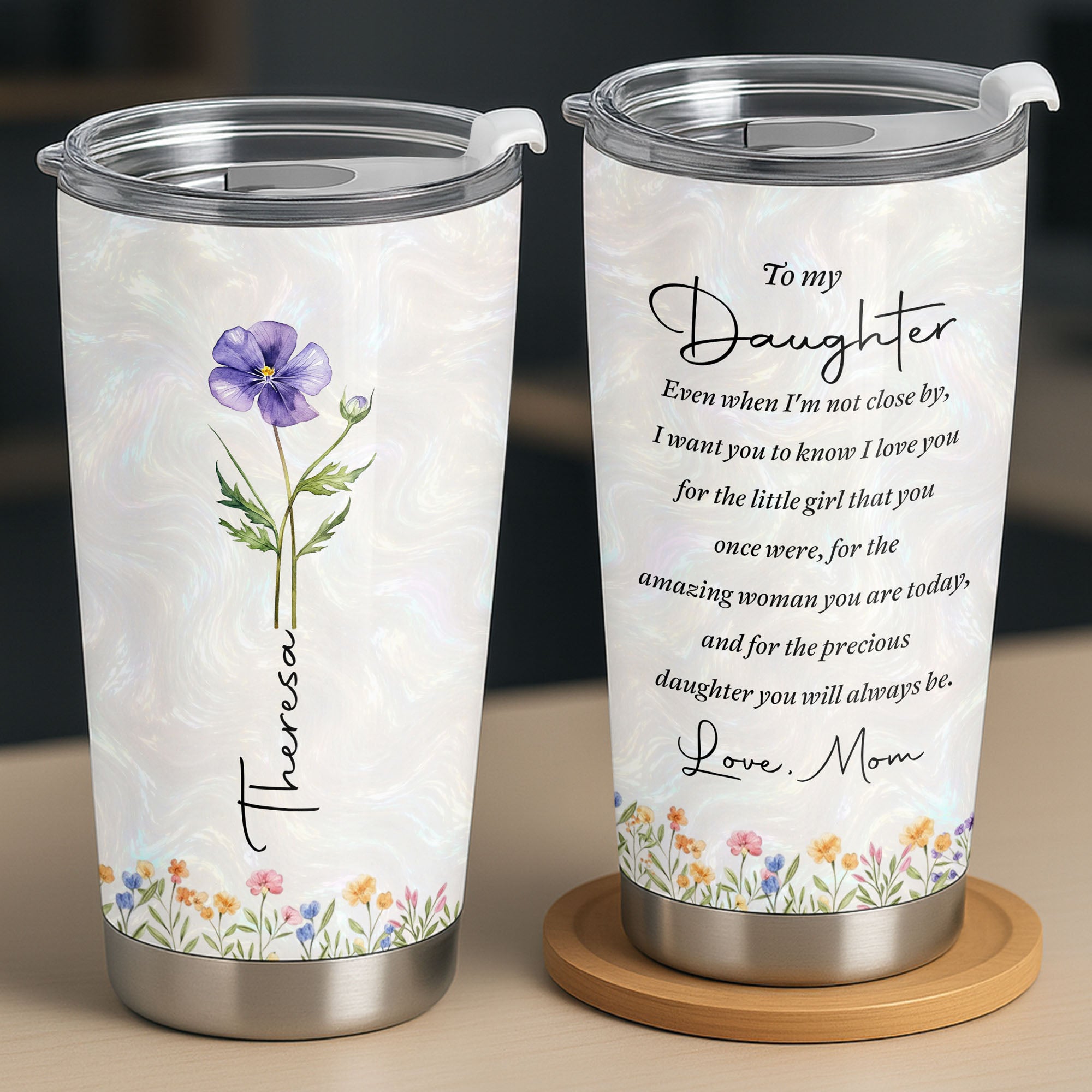 Personalized 20oz Stainless Steel Tumbler Gift for Daughter 20oz Tumbler GradoCreations