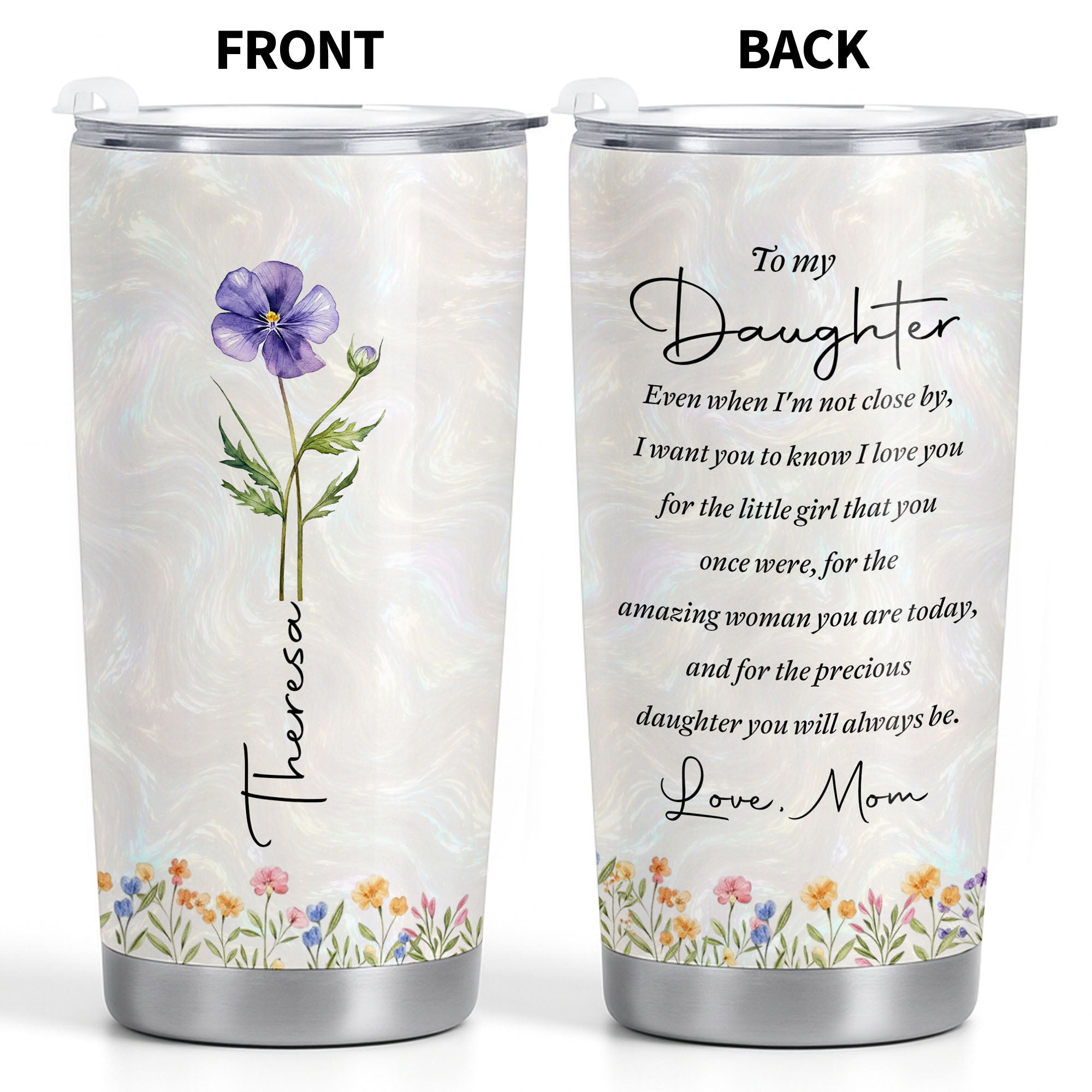 Personalized 20oz Stainless Steel Tumbler Gift for Daughter 20oz Tumbler GradoCreations